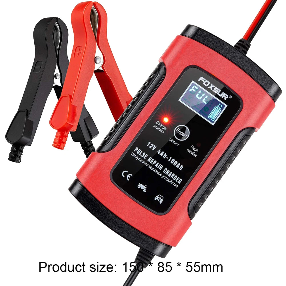 Portable Auto Power Supply with LCD Display Electrical Supply Charger Pulse Repair for Motorcycle SUV for Truck Motorcycle ATV Qme