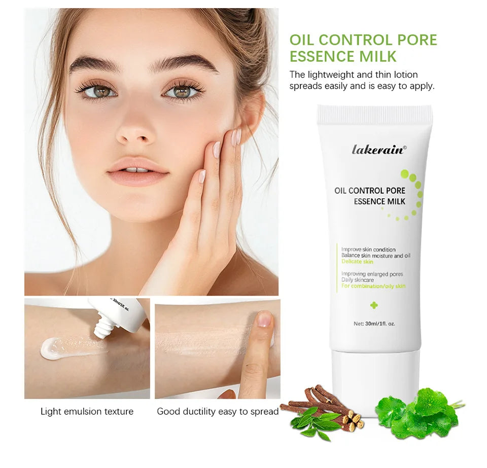 30ml Oil Control Pore Essence Milk Smoothes Pores And Moisturizes Skin With A Refreshing Non-greasy Essence Skin Care Products Qme
