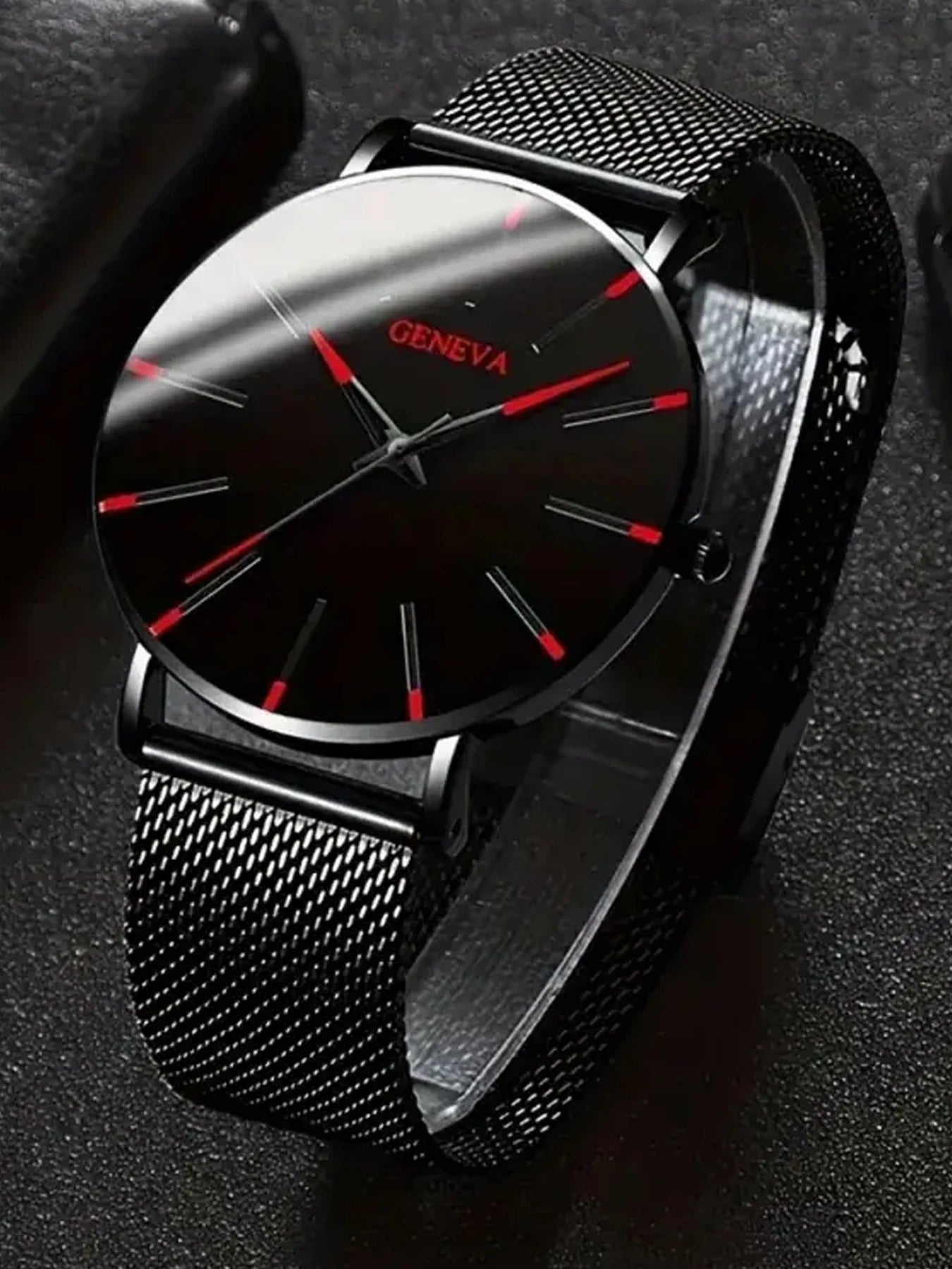 4pcs Business Casual Quartz Analog Single Calendar Leather Trendy Fashion Watch Black Premium Men's Quartz Watch Qme