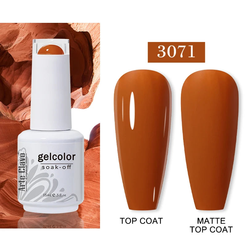 Arte Clavo Autumn Nail Gel Polish Caramel Winter Soak Off UV LED Art Qme