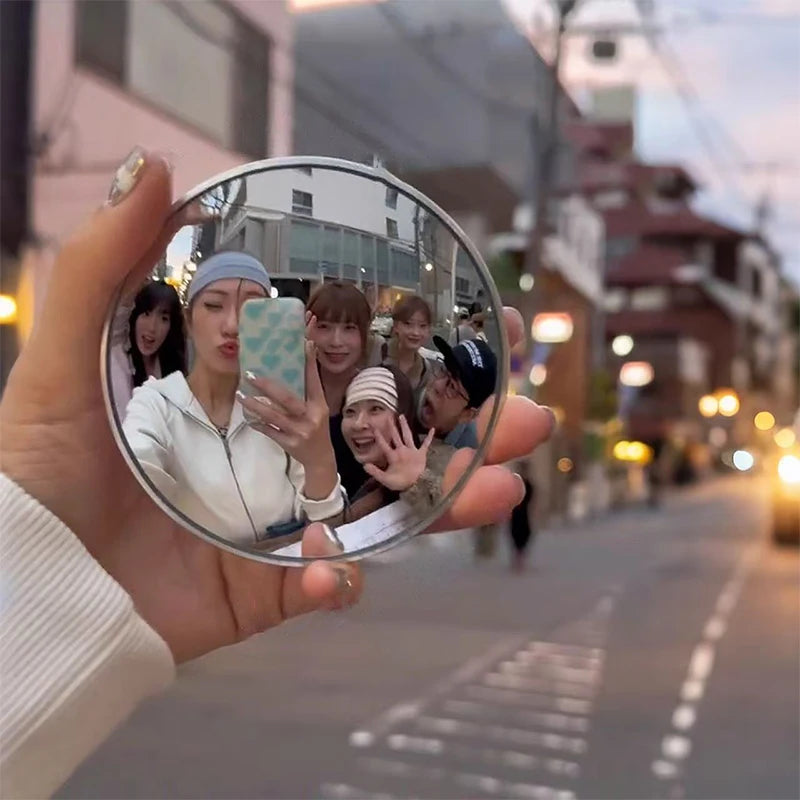 Mini Round Mirror Reflective Spherical Portable Wide-angle Lens Qme