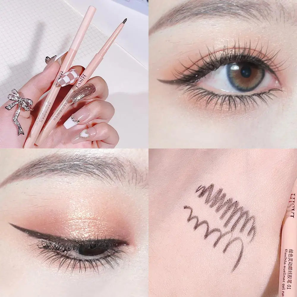 Matte Red Brown Eyeliner Gel Pencil Ultra-thin Long Lasting Quick Dry Smooth Eye Shadow Lying Silkworm Pen Makeup Cosmetics Qme 01