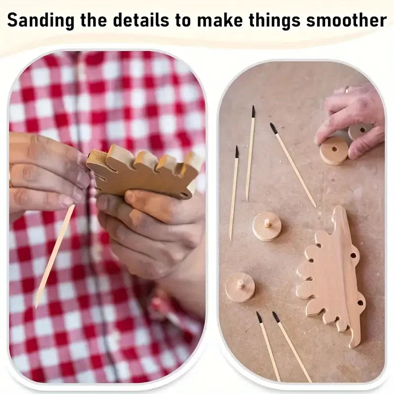 10/20pc Dual-Purpose Sanding Sticks - Precision Frosted Tips & Flat Head - Ideal for Crafts & Model Making Qme