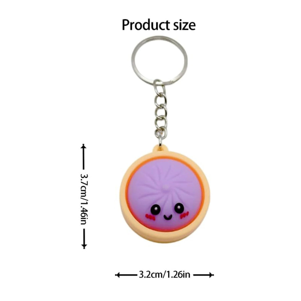 4/6/12PCS 3D Printed Dumpling Keyboard Keychain Fidget Toy Decompression Keyboard Clicker Toys Stress Relief Clicker Button Gift Qme