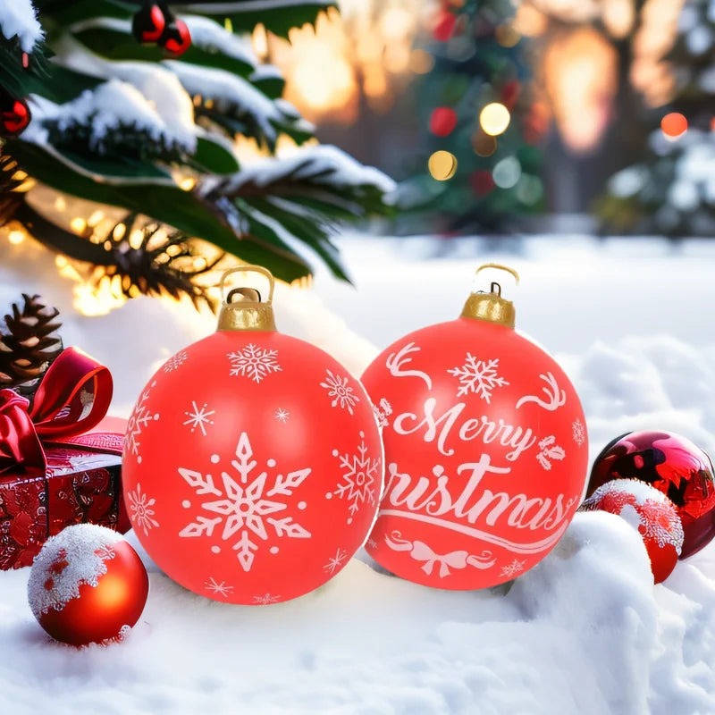 60CM inflatable Christmas ball Giant Christmas ball Indoor porch garden tree decoration inflatable toy Christmas supplies Qme