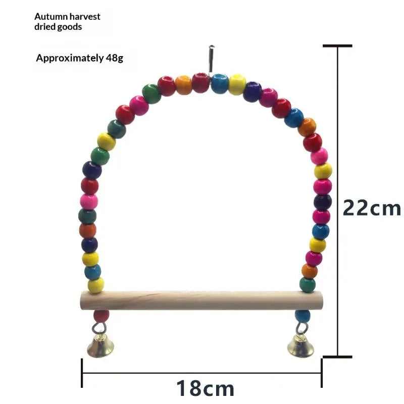 Bird Climbing Toys Cage Accessories Colorful Pet Swing Cloud Ladder Qme A3