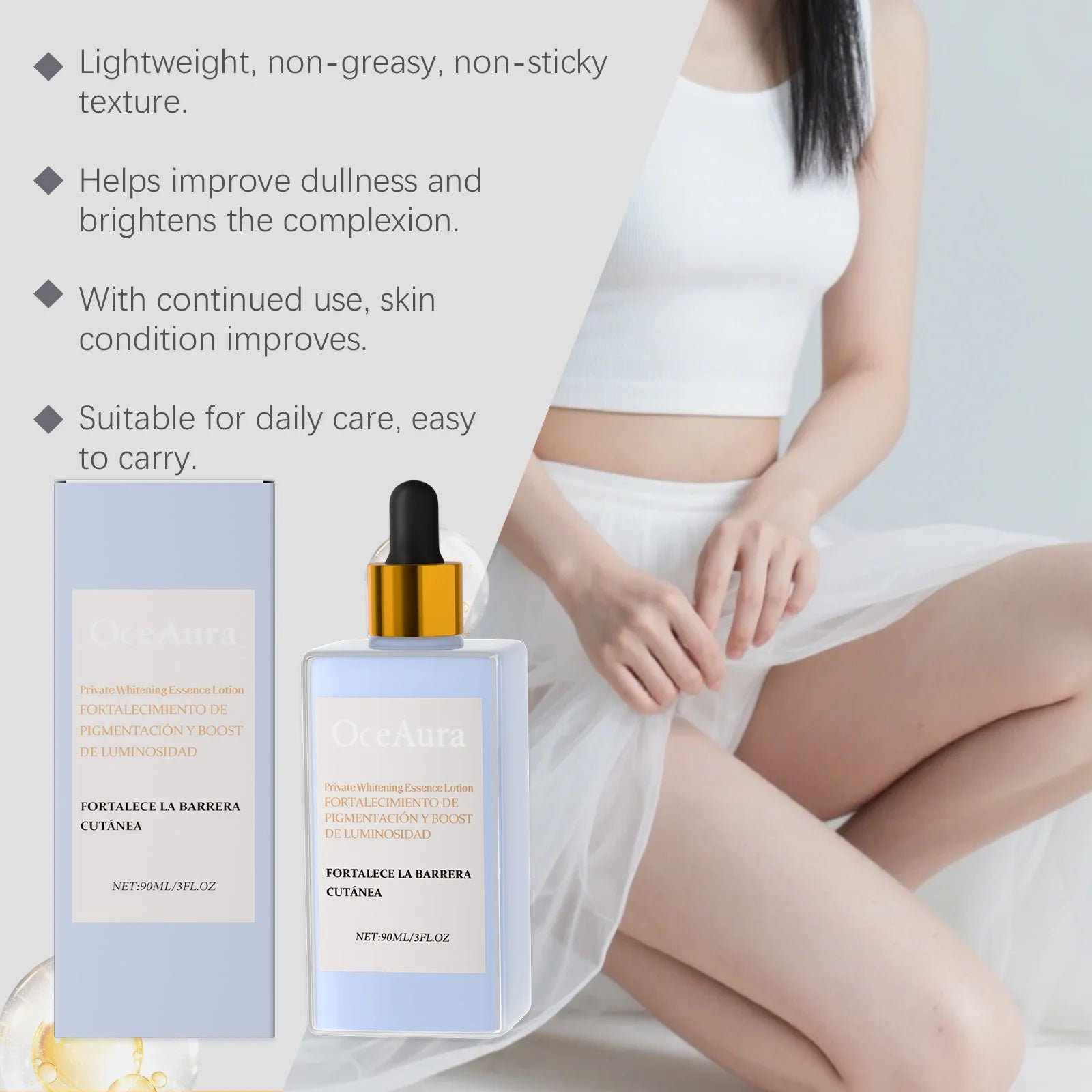 Skin Whitening Serum Private Parts Underarm Bleaching Essence Lighten Butt Knee Armpit Melanin Removal Intimate Area Brightener Qme