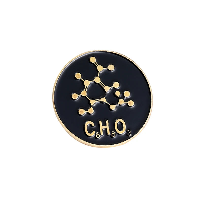 Science Stuff Enamel Pins Tube, Atomic Model,Chemical Symbol, Conical Flask Brooch Badge Gift for Science Enthusiast Wholesale Qme style-6