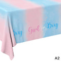 Gender Reveal Tablecloth Pink Blue Rectangular Plastic Table Cover Qme A2
