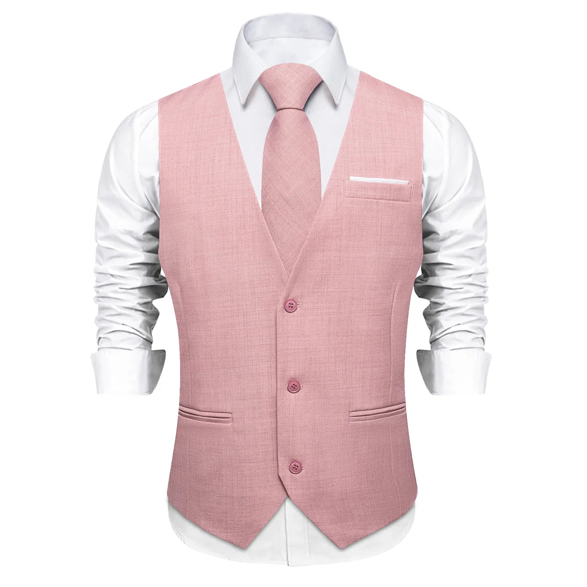 Men's Solid Formal Suit Vest – V-Neck Adjustable Back Belt Button Closure, for Weddings, Business and Casual Occasions Qme MJ-0622 XXXL