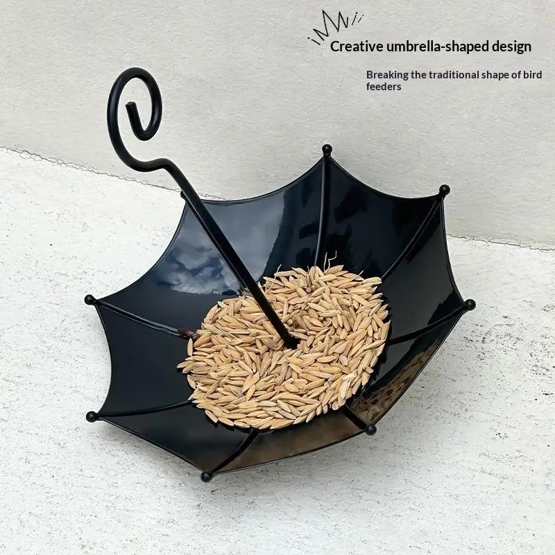 Heavy Duty Iron Hanging Bird Feeder Container Outdoor Large Tray Qme