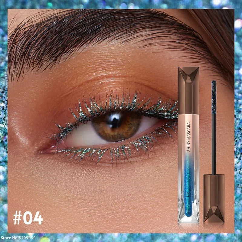 Eyelash Eyebrow Glitter Mascara Brush Lengthing Eye Lash Colored Blue Pink Gold Mascara Eyelashes Curling Extension Makeup Qme 04