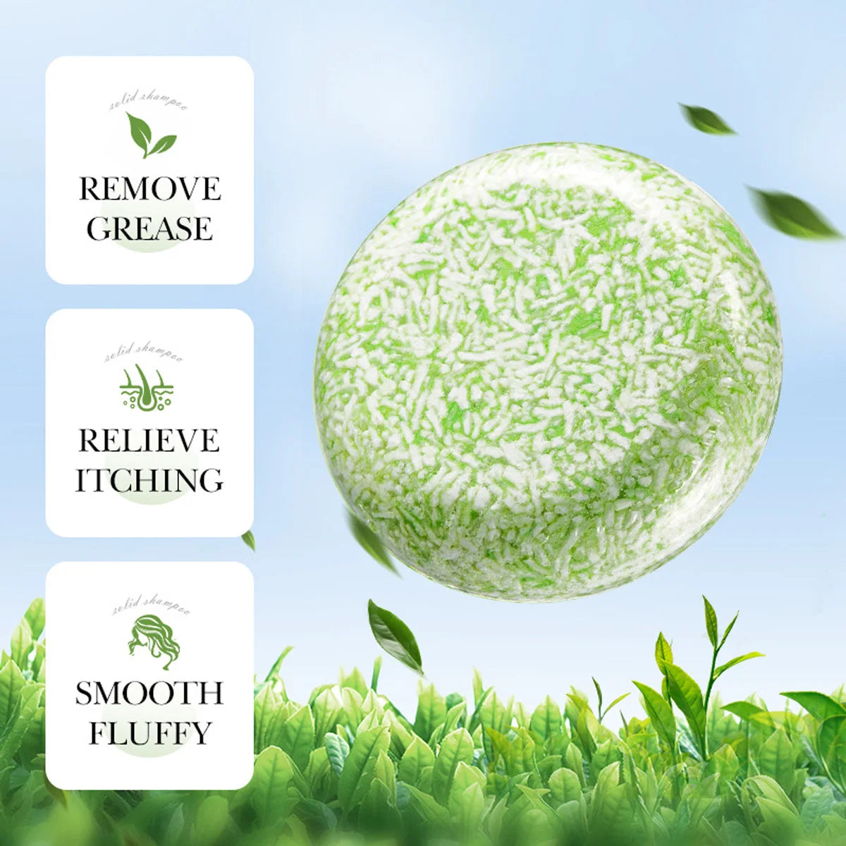Tea Tree Essential Oil Solid Shampoo Bar Deeply Cleanses Nourishes Qme