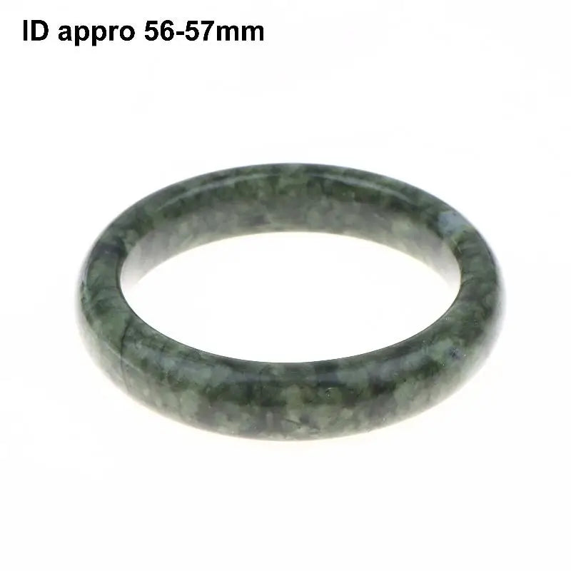 1 PCS Natural Hand Carved Jade Bracelet Wide Green White Nanyu Bangle Unique Jewelry for Valentine's Day Qme A2