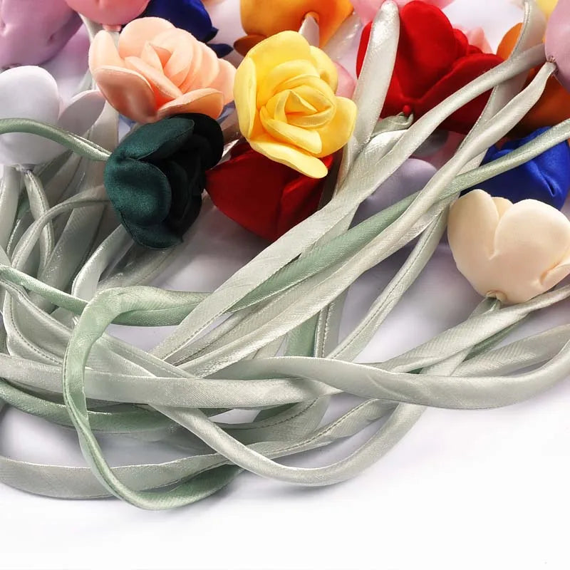 2pcs Length 44cm Rose Hairband Female Pony Edge Clip Line Ribbon Personalized Decorative Accessories Double Ponytail cp3827 Qme