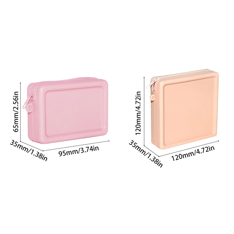 Silicone Organizer Cosmetic Bag Waterproof Smooth Zipper Earphone Holder Color Wallet Coin Purse Portable Pouch Qme