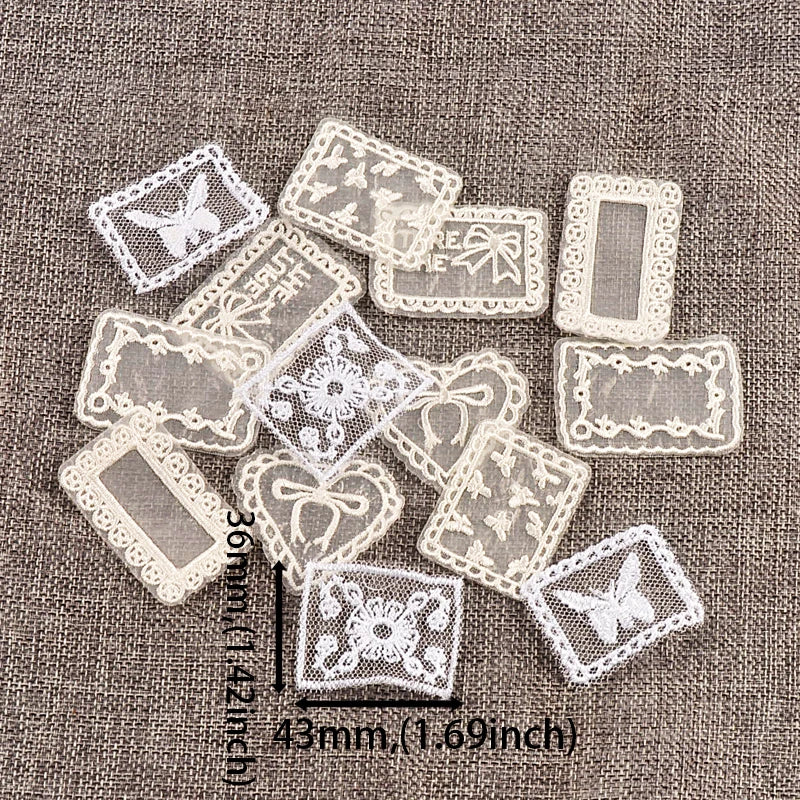 10pcs 33-51mm Mix White Lace Appliques For DIY Clothing Bag Decoration Sewing Accessory Exquisite Patch Without Gum cp4188 Qme