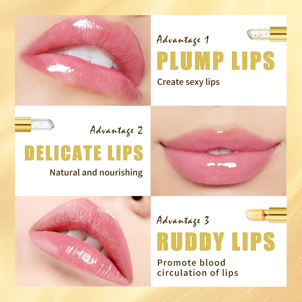 Temperature Color Changing Flower Lipstick Transparent Waterproof Moisturizing Crystal Jelly Pearlescent Lip Balm Cosmetic Qme