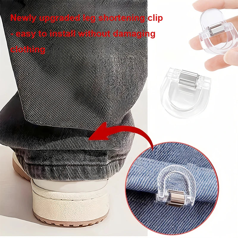 4/6Pcs transparent seamless invisible pants clip, suitable for jeans, wide-leg pants - anti-mopping, trouser foot fixing clip Qme