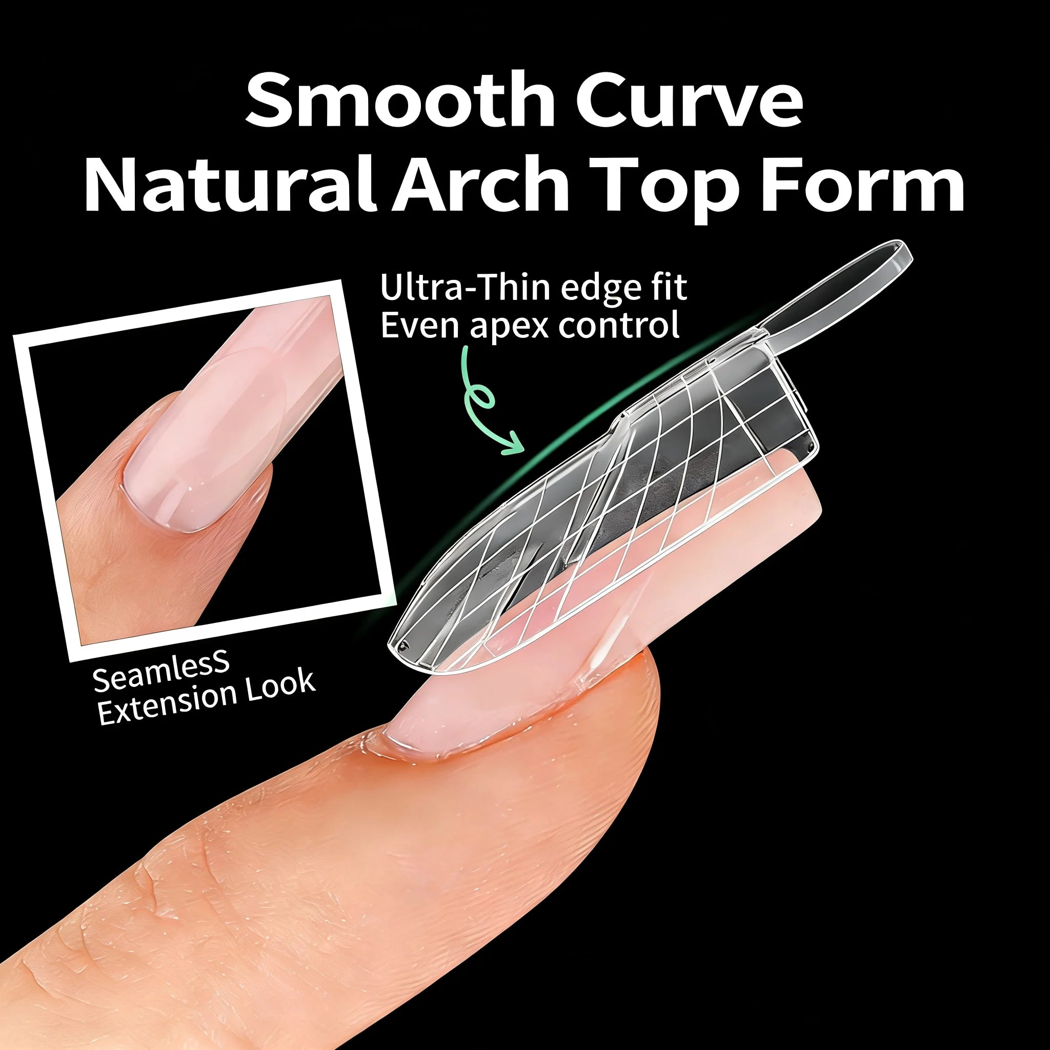Nailpop French Line Dual Forms Nail Tips 14 Sizes Square Coffin Qme