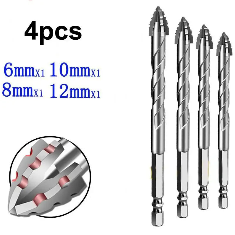 Shark Tooth Drill Bits 5- Carbide Suitable Ceramic Tiles Concrete Qme A Silver
