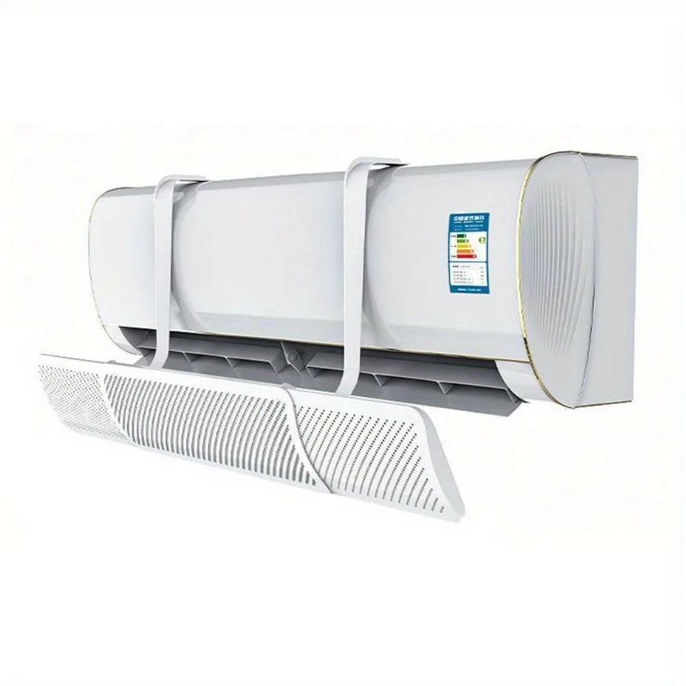 Adjustable Air Conditioner Deflector Wall Mount Universal Wind Screen Qme White 52-87cm
