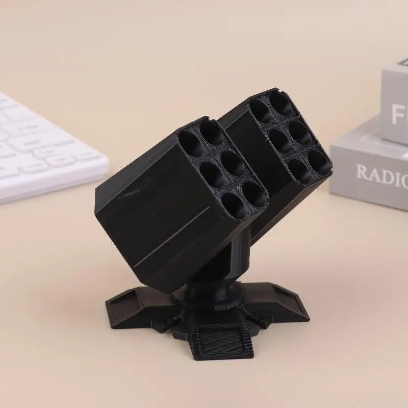 Launcher Pen Stand Desktop Organizer Home Office Decoration 3D Qme Black