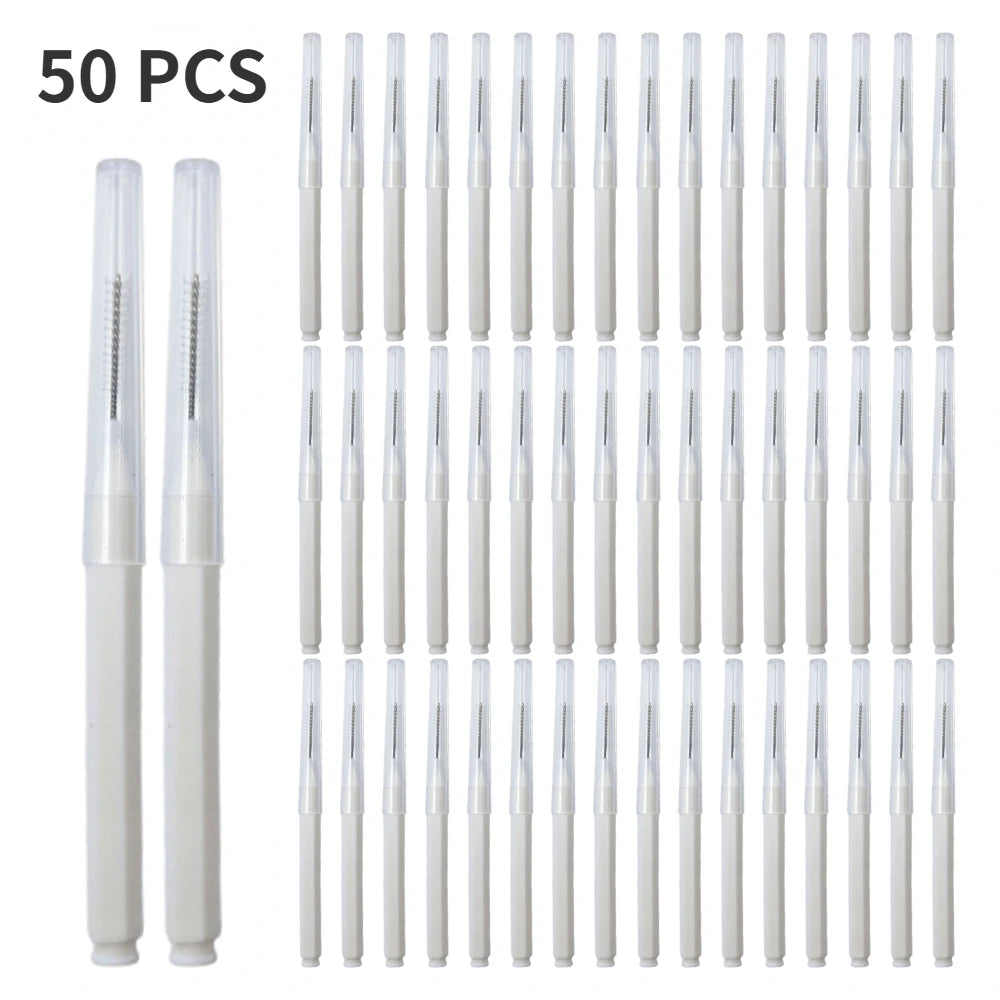 5/10/50PCS Mini Eyebrow Brush Brow Perm Brush Disposable Brow Lifting Brushes Bendable Micro Eyelash Brush Applicators Tools Qme 50PCS White