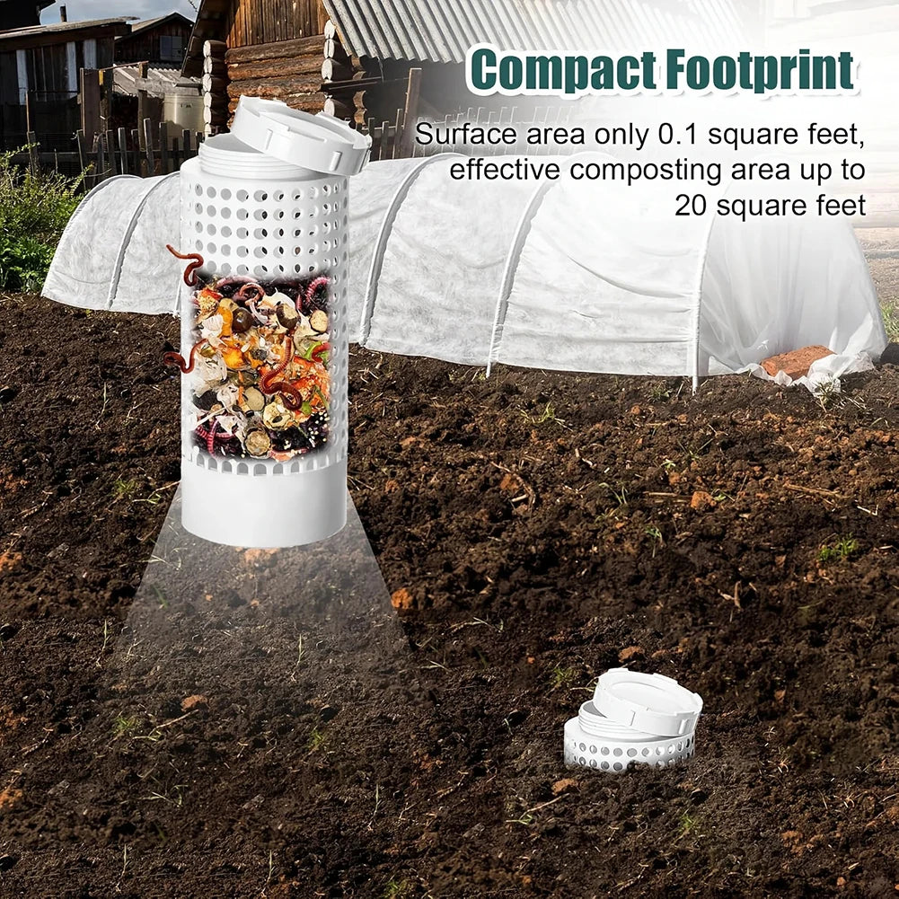 Worm Composting Bin Small Flower Pots Garden Space-saving PVC Tea Qme