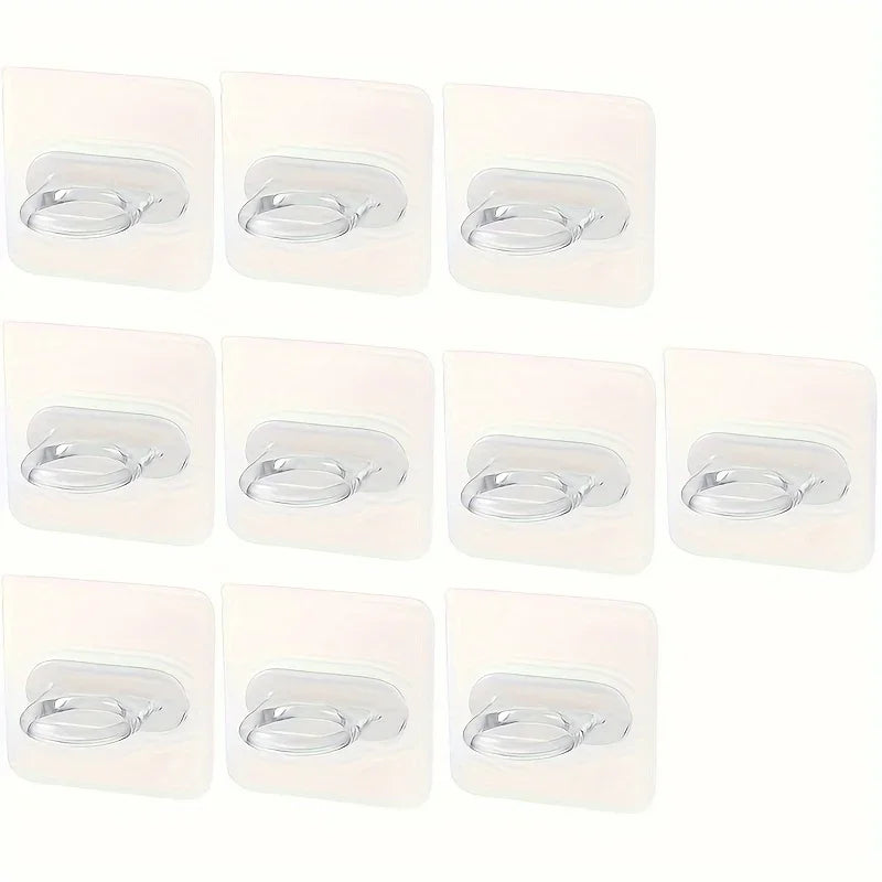 Nail-free Viscose Spray Bottle Hook Set, 10pcs, Viscose Hooks for Bathroom and Kitchen, Curtain Rod Hooks, Small Item Storage Qme