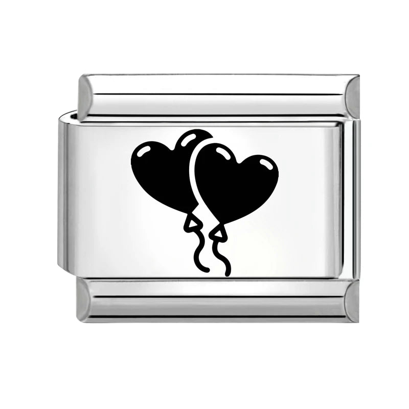 Trendy New Fashion English Words Happy Birthday Big Cake Charm Italian Links Fit 9mm Stainless Steel Bracelet DIY Making Jewelry Qme Style 3