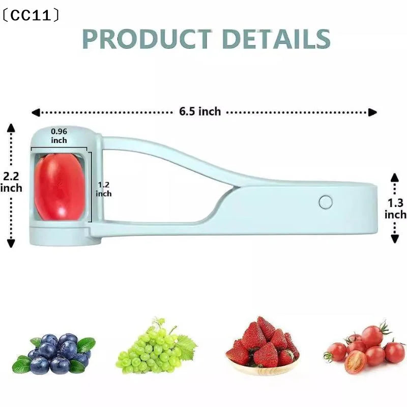 Fruit Slicer Press Stainless Steel Blade Grape Cherry Strawberry Qme