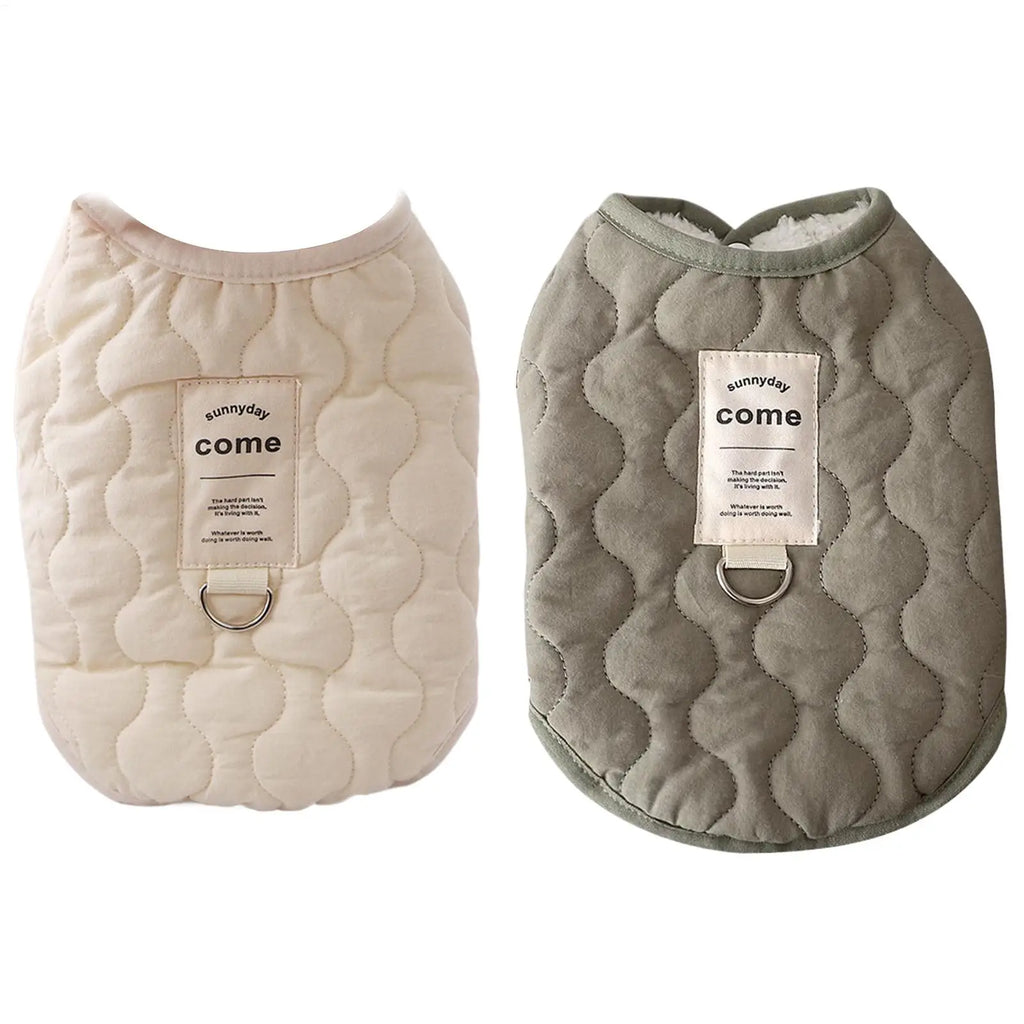 Small Dog Winter Jacket Warm Dog Jacket with Built in Harness Hole Cold Weather Pet Apparel Cozy Snow Vest for Small Dogs Cats Qme