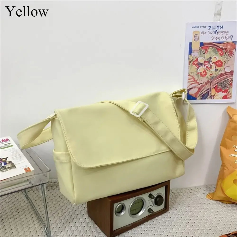 Canvas Shoulder Bags Women Simple Large Capacity Students Couples Shoulder Crossbody Commuter Casual Versatile Class Tote Bag Qme YL