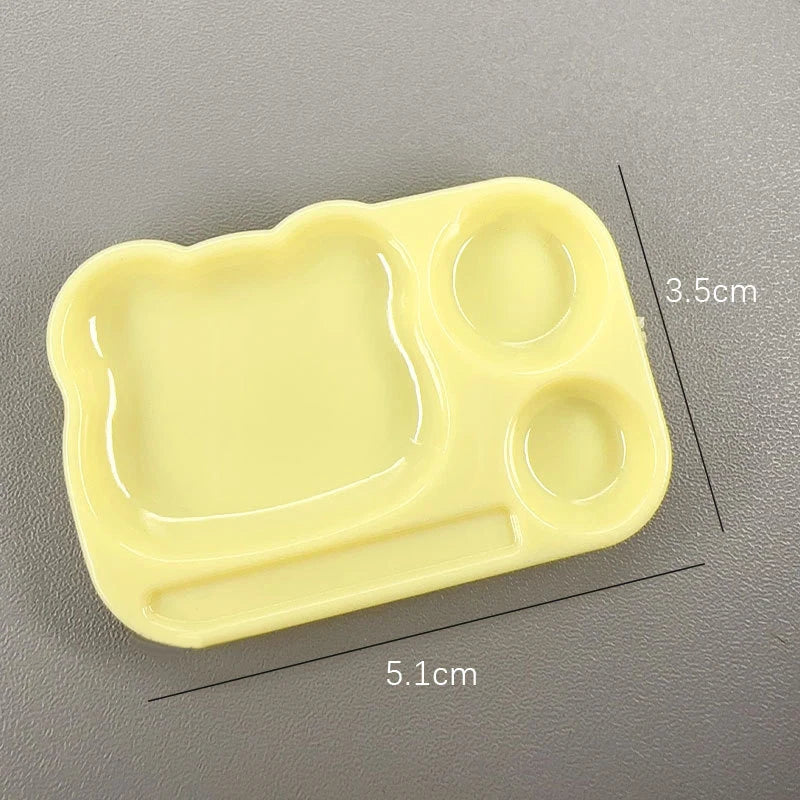 Cartoon Nail Art Palette Plastic Gel Polish Mixing Tray Brush Holder Qme Yellow