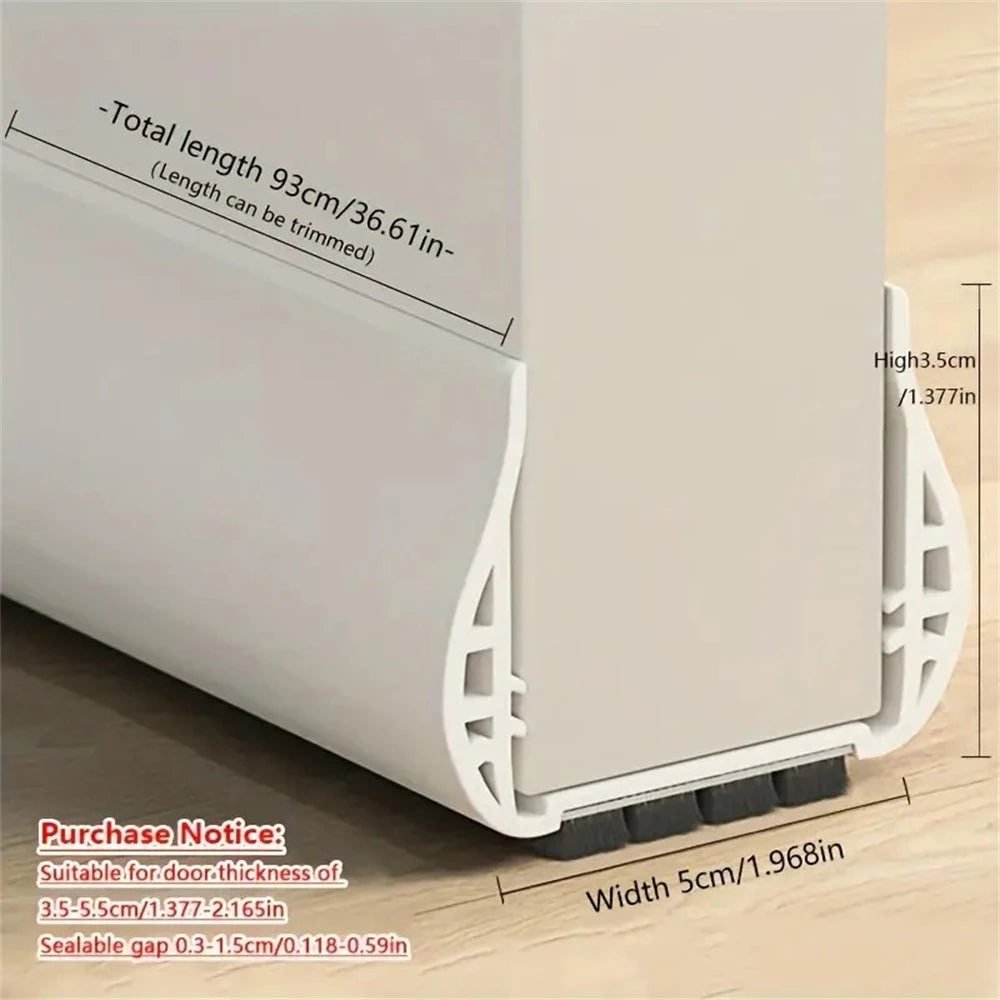 1-4pcs PVC Door Bottom Sealing Strip with Brush Multiple Dustproof Soundproof Washable Weather Strip Snap-In Mount Stripping Qme