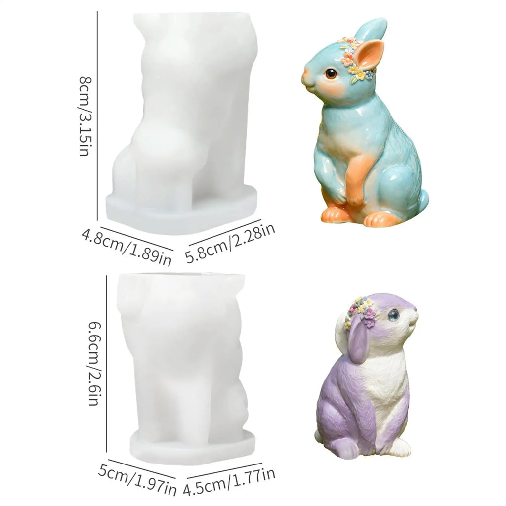 Soap Molds 3D Eater Home Decor 2 Pieces Bunny Candle Craft Molds For Plaster Chocolate Clay Living Room Bedroom Kitchen Study Qme