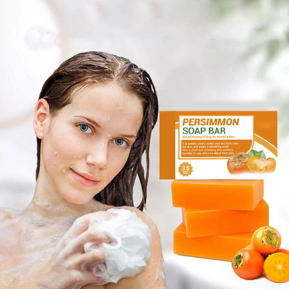Persimmon Soap Bar Body Odor Removal Handmade Green Tea Face Wash Qme