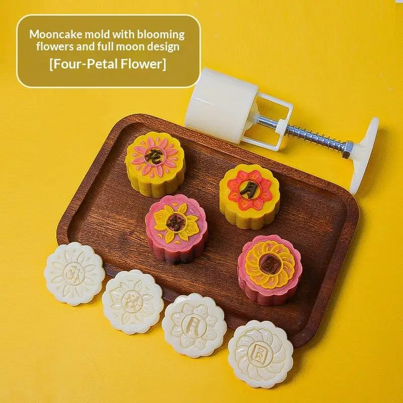 Mooncake Mold Plastic Hand Press Pastry Mung Bean Cake Model Qme 10