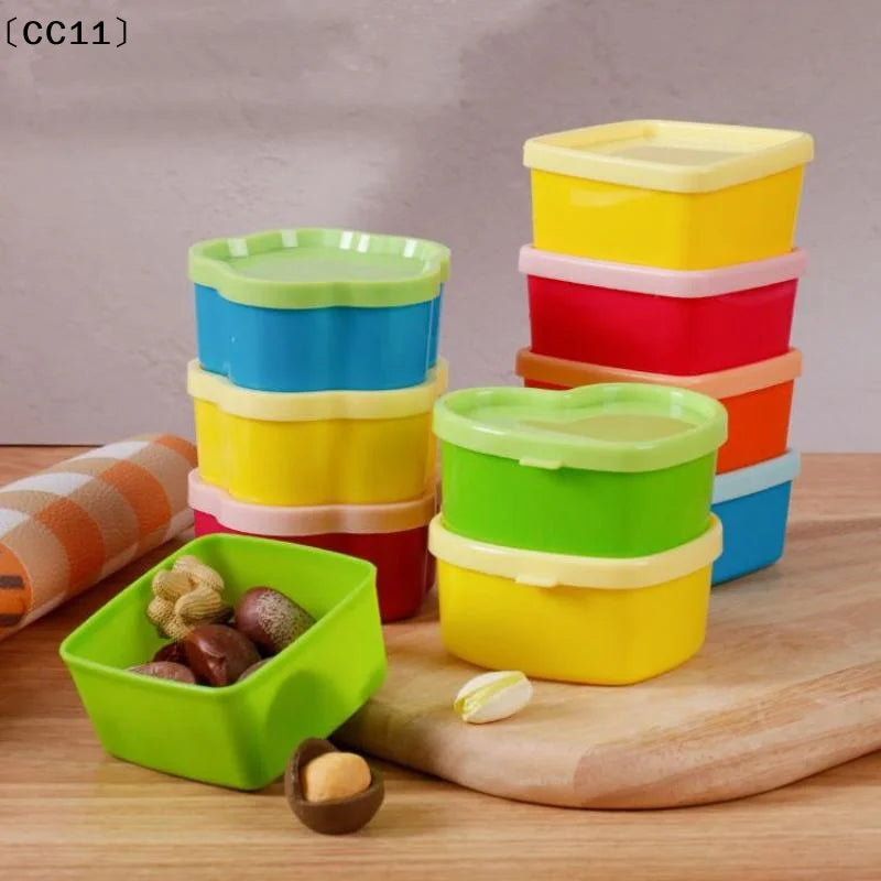 Flower Heart Square Shape Lunch Box Plastic Condiment Bottle Ketchup Qme