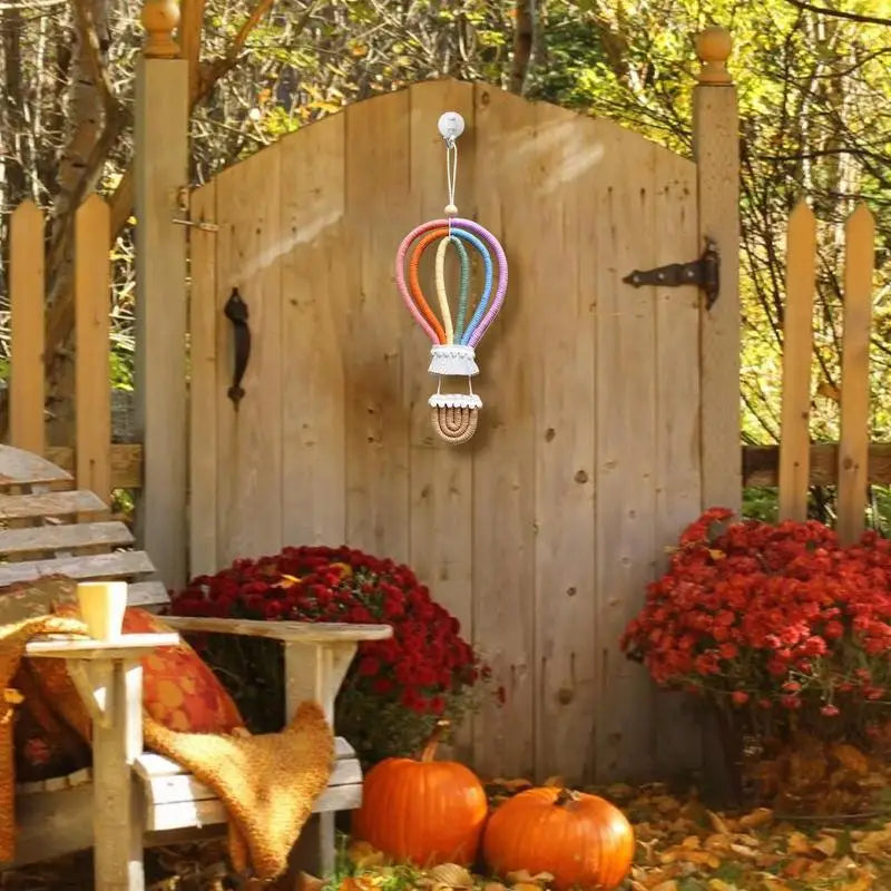 Rainbow Wall Pendant Air Balloon Hanging Tassels Woven Handmade Boho Qme
