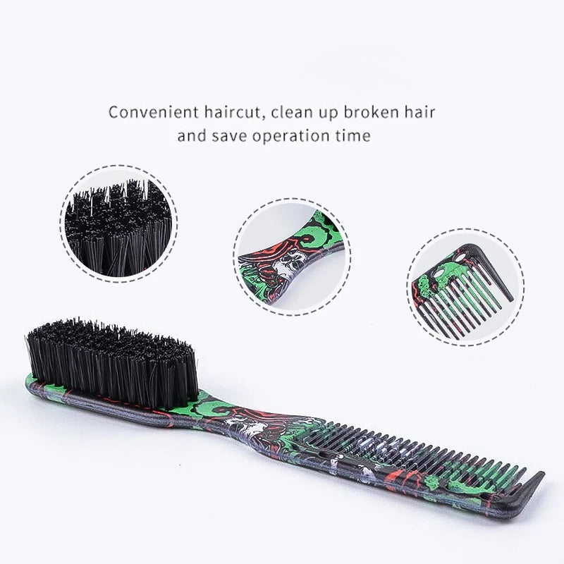 Double-sided Professional Barber Neck Brush Comb Shaving Beard Salon Qme