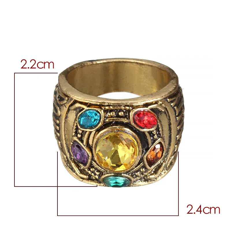Cool New Fashion Men's Power Ring Infinity Wars Thanos Cosplay Anime Alloy Ring Jewelery Punk Gothic Hip Hop Ring Male Qme