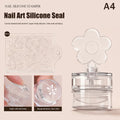 Transparent Nail Stamper Scraper Heart Flowers Shaped Jelly Silicone Qme A4
