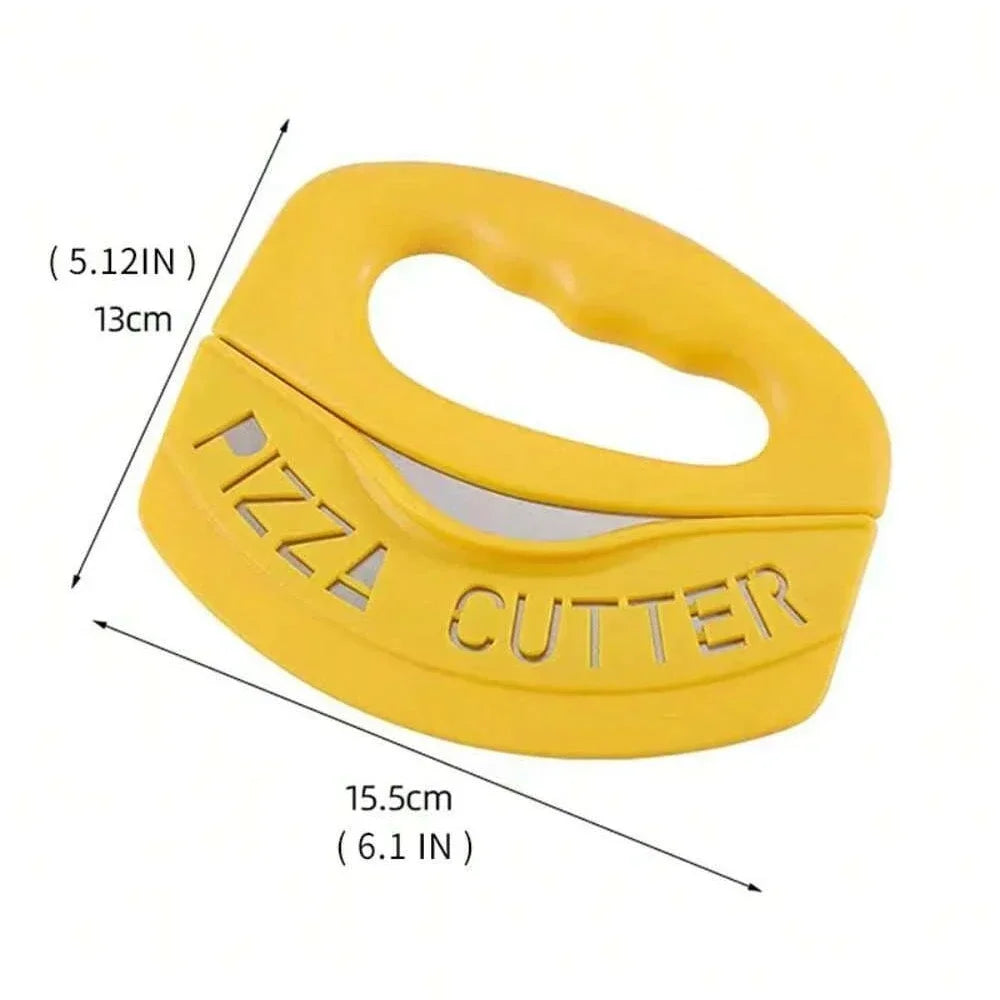 Pizza Cutter with Cover Stainless Steel Pizza Slicing Food Chopper Herb Cheese Knife Cutter Ring for Precise Baking Tools Qme