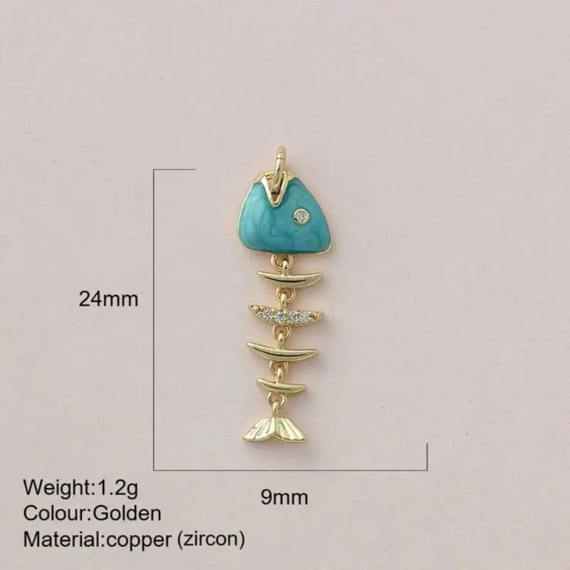 Fashion Cute Colored Enamel Fish Charms For Jewelry Making Supplies Bohemian Animal DIY Earring Bracelet Necklace Accessories Qme A25