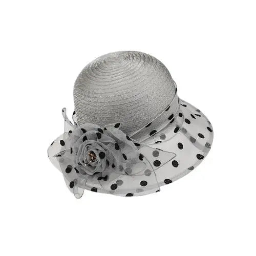 Floral Organza Sun Hat Elegant Wide Brim Bucket Hat UPF 50+ Breathable Flower Vacation Style Beach Sun Hat Qme GY