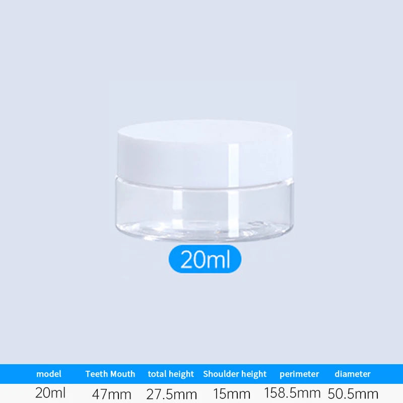 Travel Face Cream Jar Empty Plastic Cosmetic Makeup Bottle Qme 20ml White