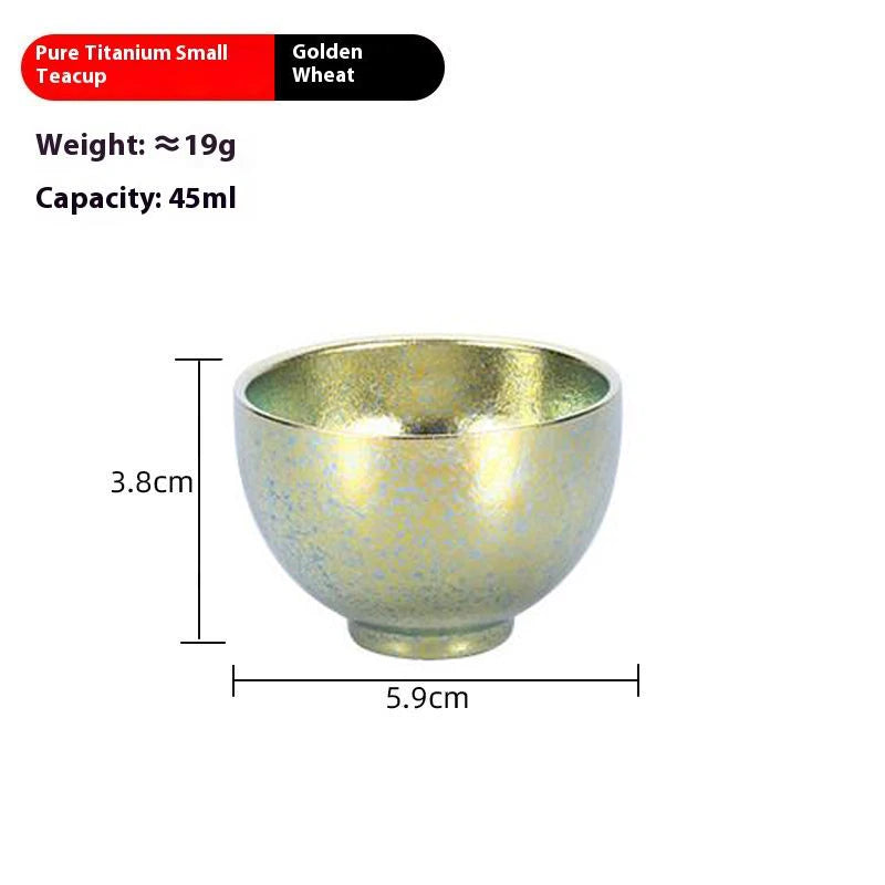 Pure Titanium Small Tea Cup Coffee Outdoor Portable Camping Tableware Qme 3 Gold