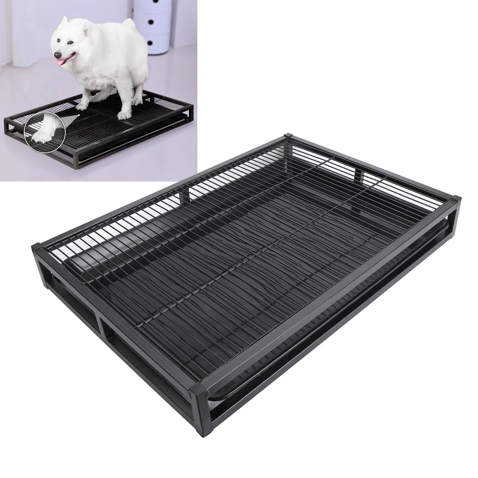 Large Dog Potty Toilet Tray Indoor Outdoor Reusable Pet Litter Box Easy Clean Pee Pad Holder for Big Dogs Puppy Qme